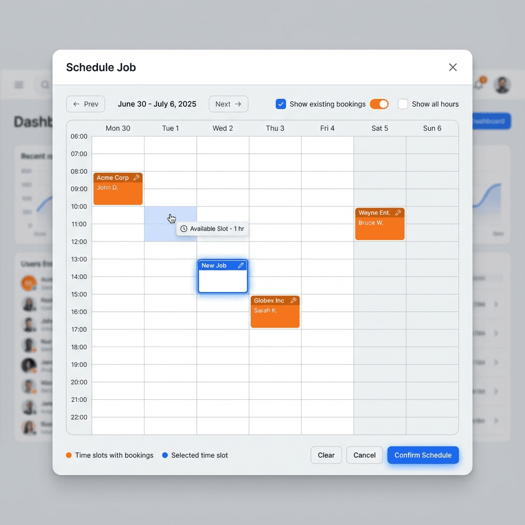 Scheduling UI Mockup